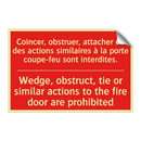 Coincer, obstruer, attacher ou /.../ - Wedge, obstruct, tie or similar /.../
