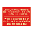 Coincer, obstruer, attacher ou /.../ - Wedge, obstruct, tie or similar /.../