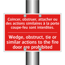 Coincer, obstruer, attacher ou /.../ - Wedge, obstruct, tie or similar /.../