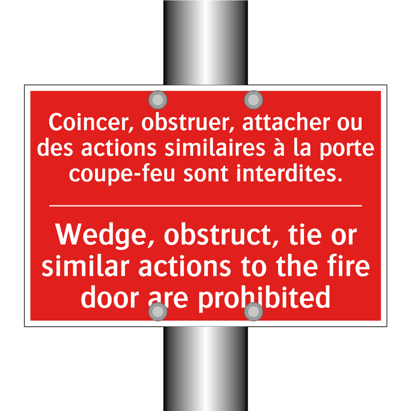 Coincer, obstruer, attacher ou /.../ - Wedge, obstruct, tie or similar /.../