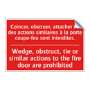 Coincer, obstruer, attacher ou /.../ - Wedge, obstruct, tie or similar /.../