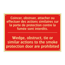 Coincer, obstruer, attacher ou /.../ - Wedge, obstruct, tie or similar /.../