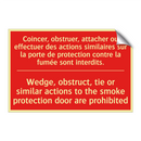 Coincer, obstruer, attacher ou /.../ - Wedge, obstruct, tie or similar /.../