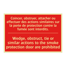 Coincer, obstruer, attacher ou /.../ - Wedge, obstruct, tie or similar /.../