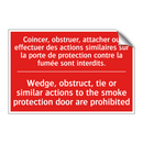 Coincer, obstruer, attacher ou /.../ - Wedge, obstruct, tie or similar /.../