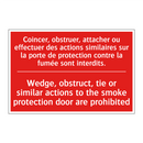 Coincer, obstruer, attacher ou /.../ - Wedge, obstruct, tie or similar /.../