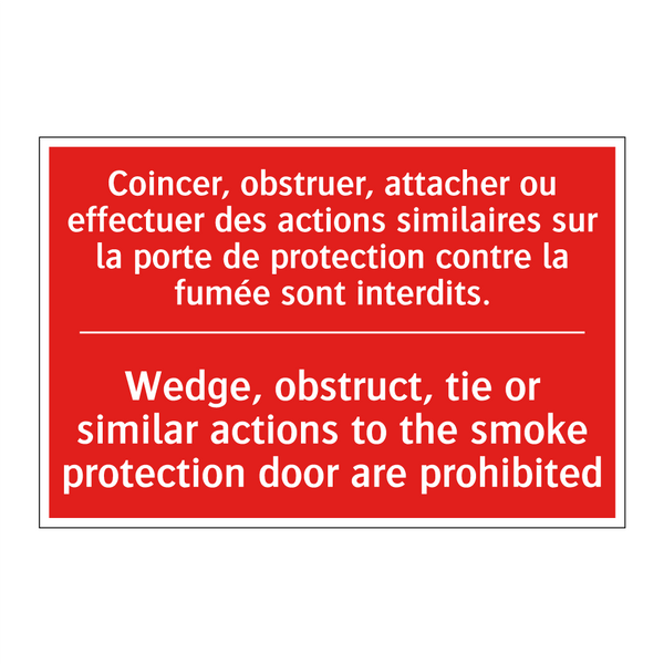 Coincer, obstruer, attacher ou /.../ - Wedge, obstruct, tie or similar /.../