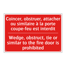 Coincer, obstruer, attacher ou /.../ - Wedge, obstruct, tie or similar /.../