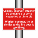 Coincer, obstruer, attacher ou /.../ - Wedge, obstruct, tie or similar /.../