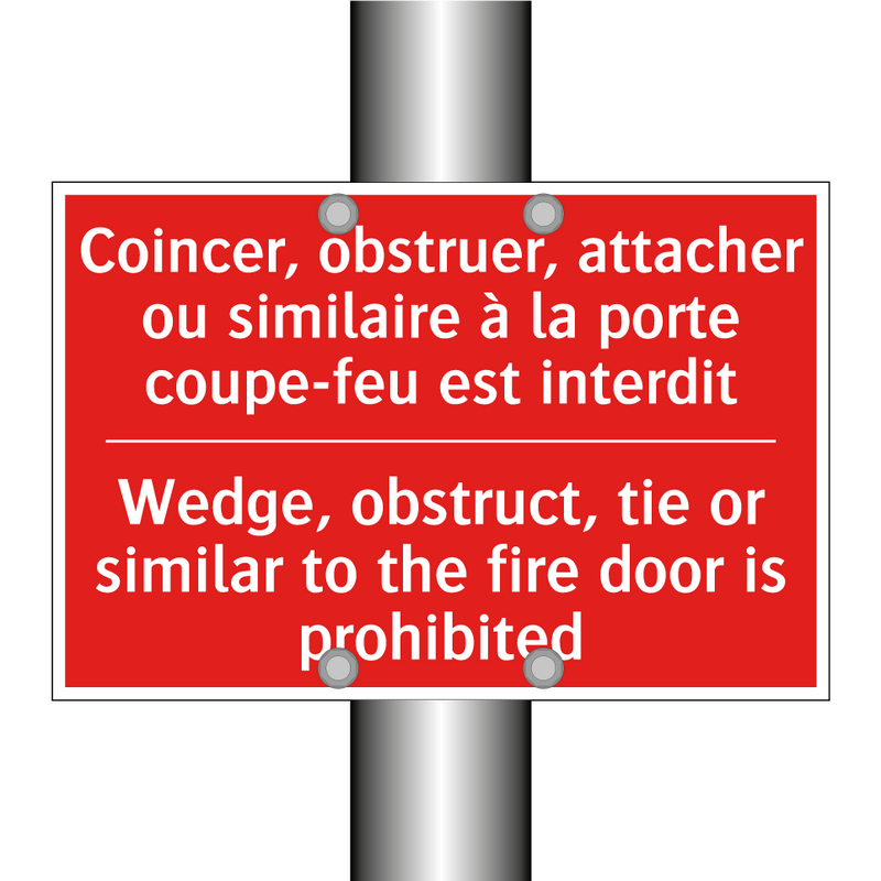 Coincer, obstruer, attacher ou /.../ - Wedge, obstruct, tie or similar /.../