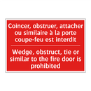 Coincer, obstruer, attacher ou /.../ - Wedge, obstruct, tie or similar /.../