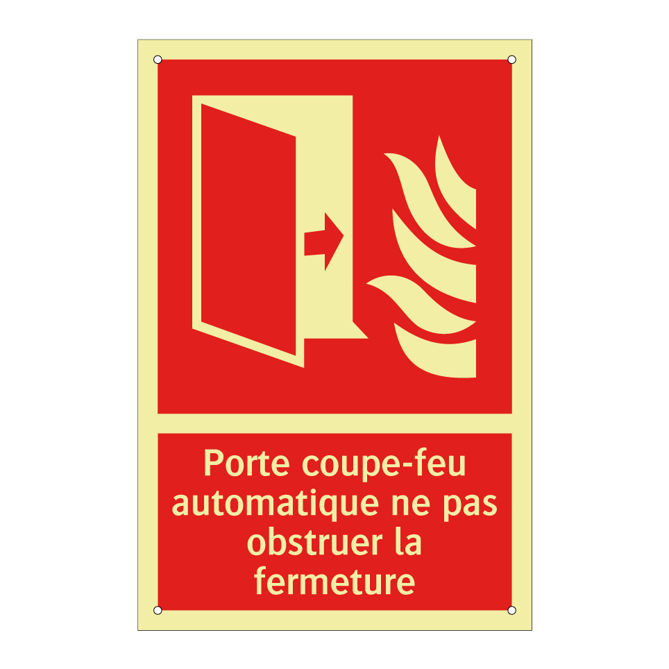 Porte coupe-feu automatique ne pas obstruer la fermeture