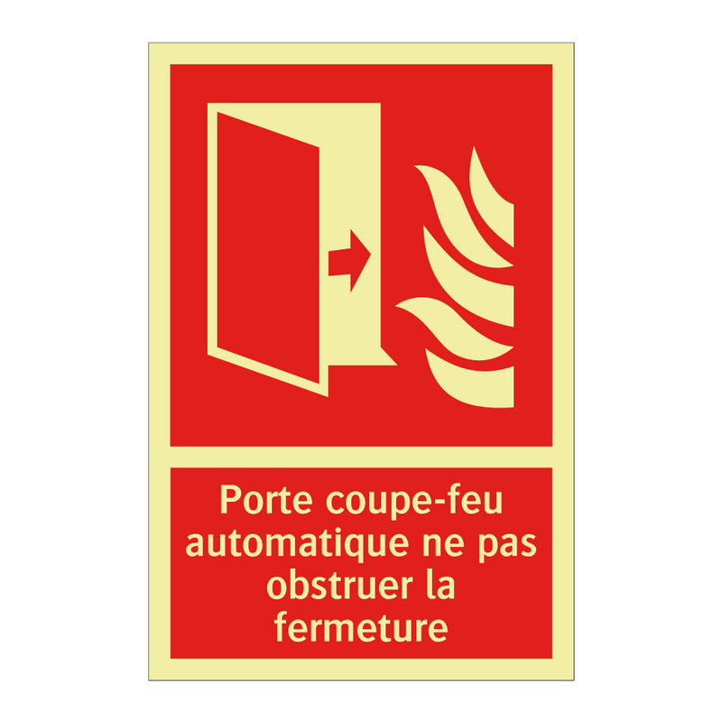 Porte coupe-feu automatique ne pas obstruer la fermeture