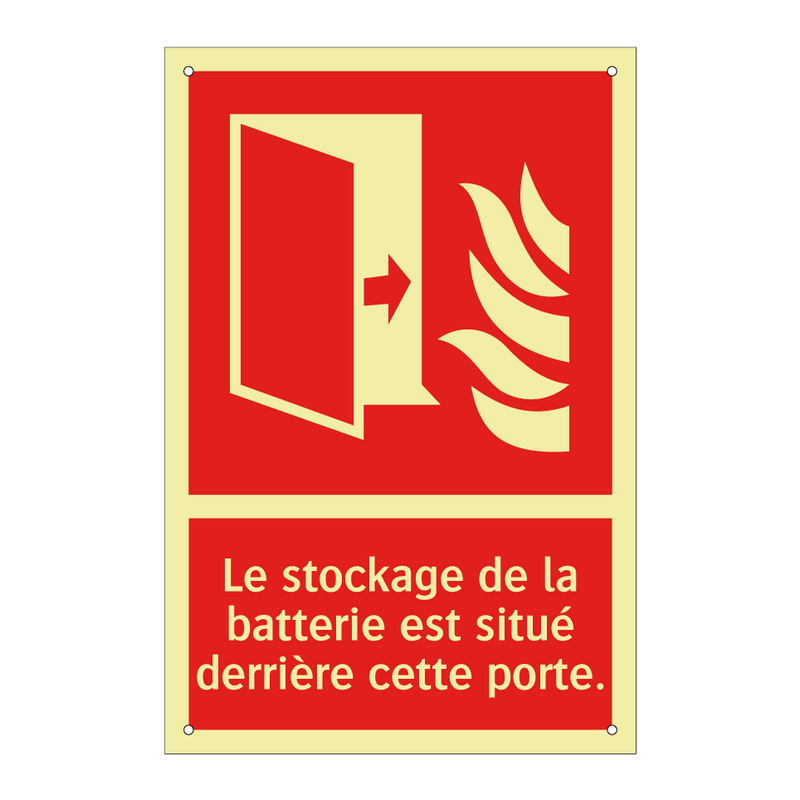 Le stockage de la batterie est situé derrière cette porte.