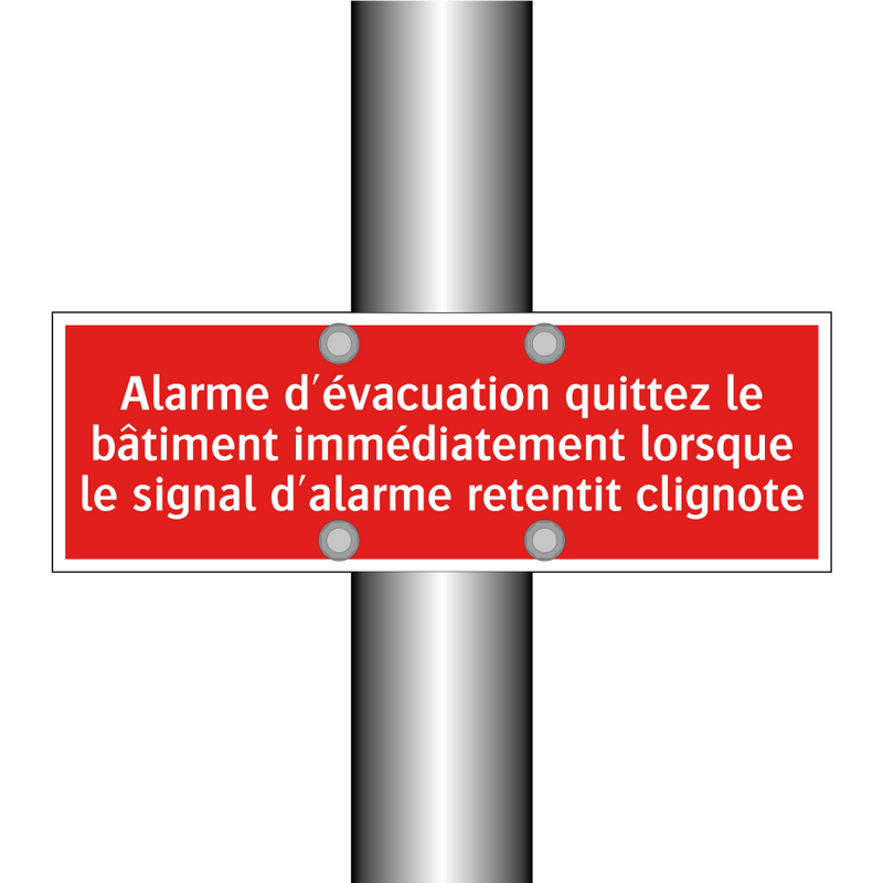 Alarme d'évacuation quittez le bâtiment immédiatement lorsque le signal d'alarme retentit clignote