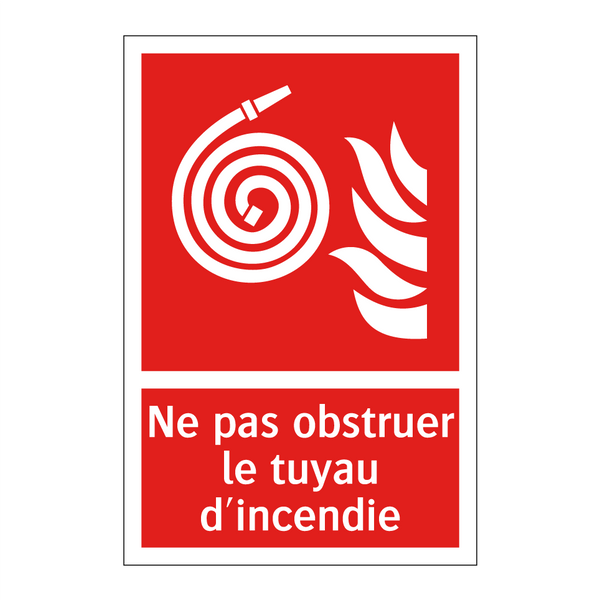 Ne pas obstruer le tuyau d'incendie