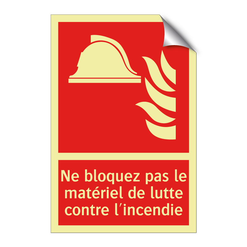 Ne bloquez pas le matériel de lutte contre l'incendie