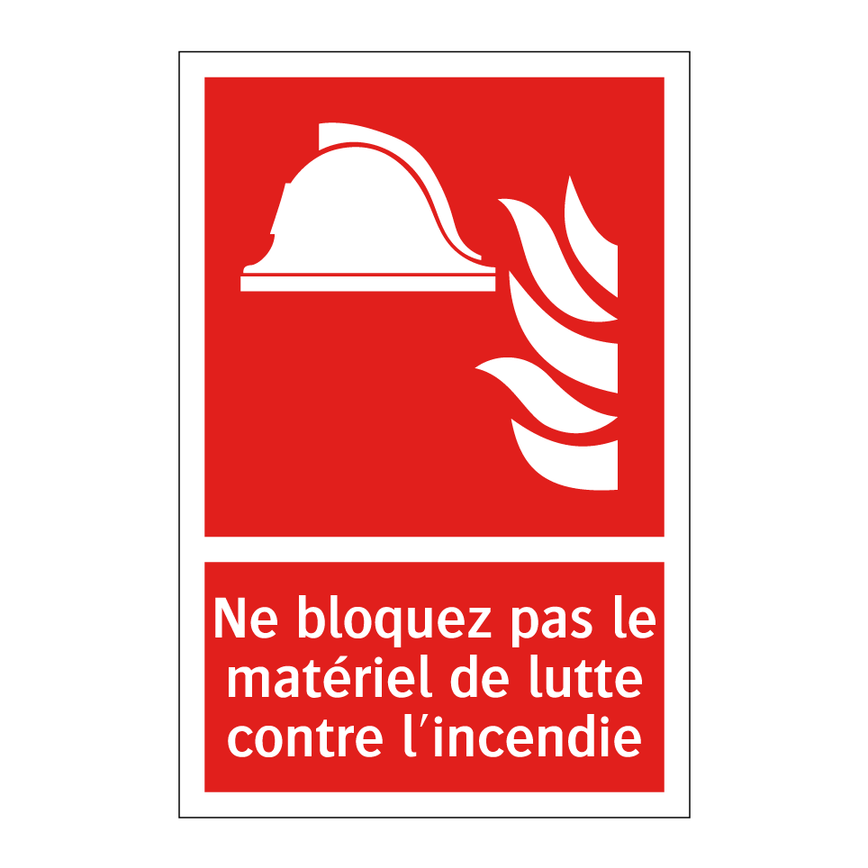 Ne bloquez pas le matériel de lutte contre l'incendie
