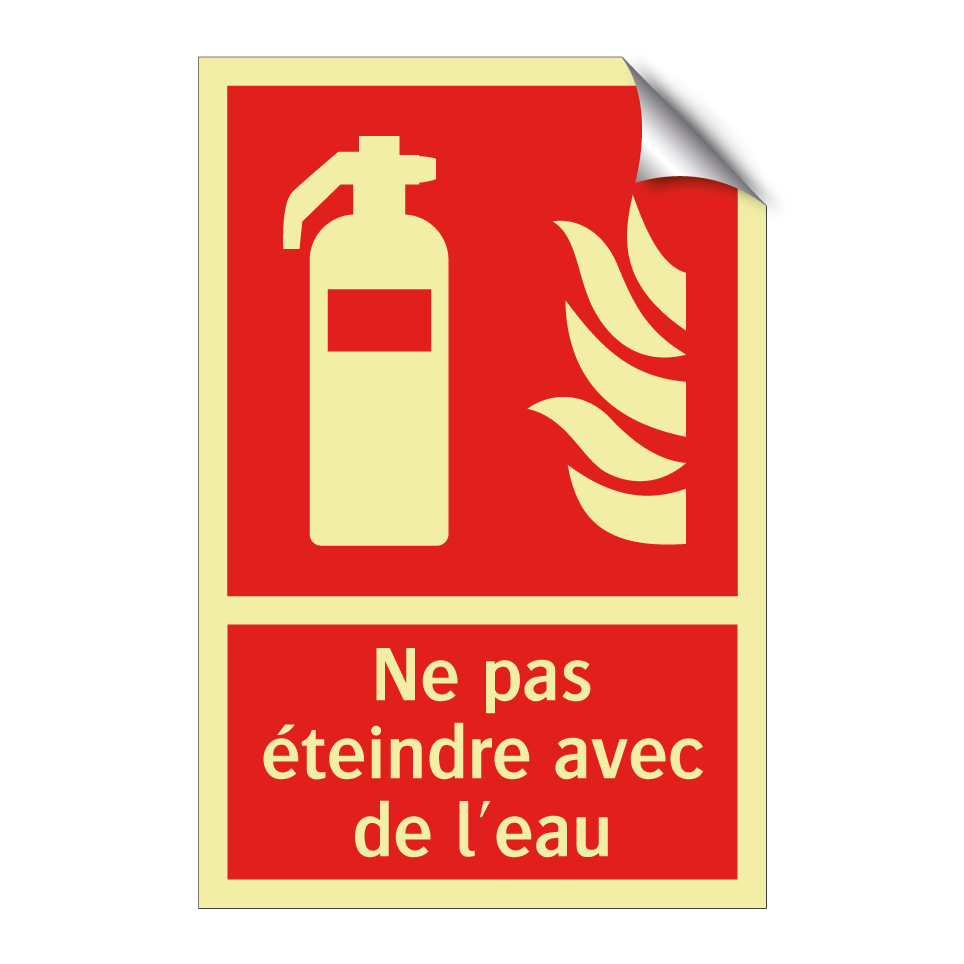 Ne pas éteindre avec de l'eau