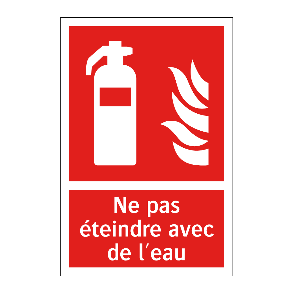 Ne pas éteindre avec de l'eau