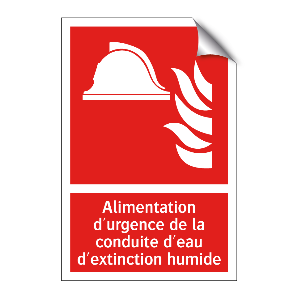 Alimentation d'urgence de la conduite d'eau d'extinction humide