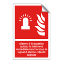 Alarme d'évacuation quittez le bâtiment immédiatement lorsque le signal d'alarme retentit clignote
