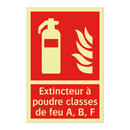 Extincteur à poudre classes de feu A, B, F