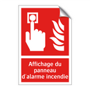 Affichage du panneau d'alarme incendie