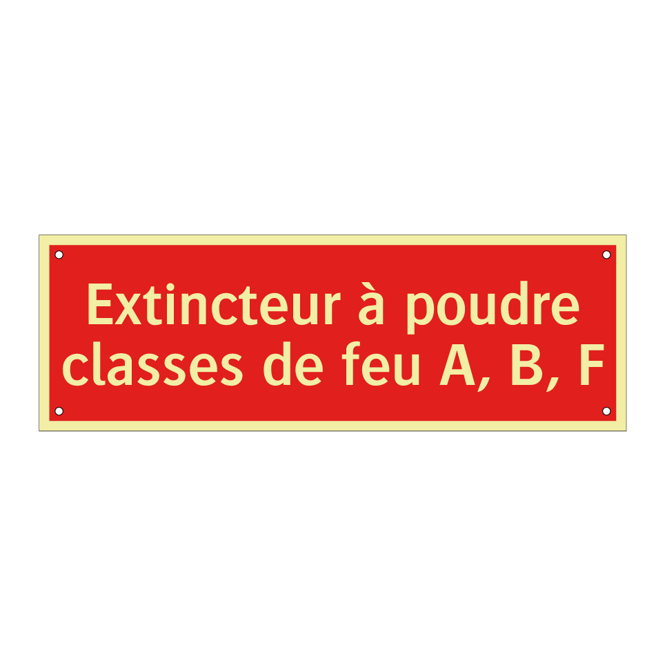 Extincteur à poudre classes de feu A, B, F