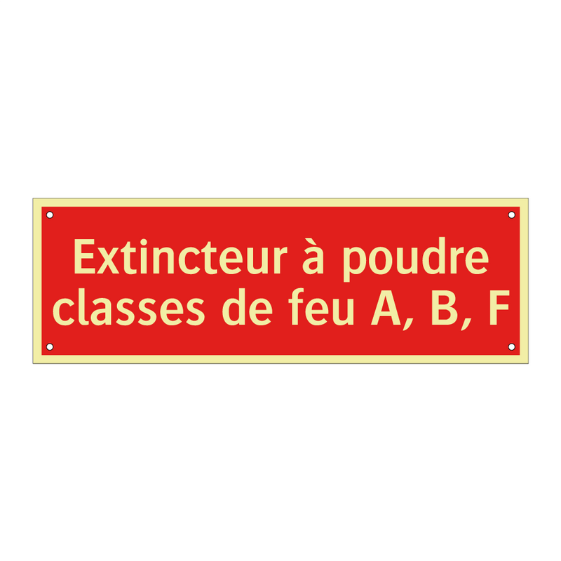 Extincteur à poudre classes de feu A, B, F