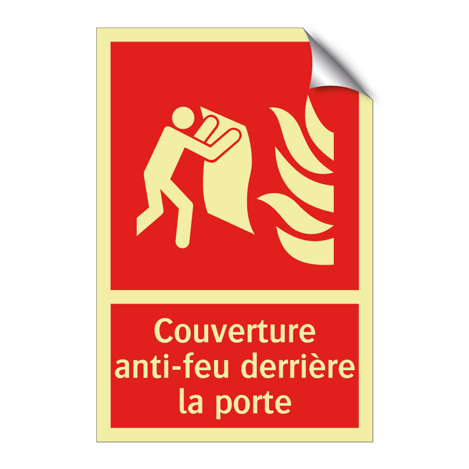 Couverture anti-feu derrière la porte