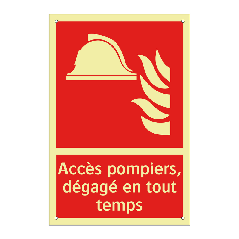 Accès pompiers, dégagé en tout temps