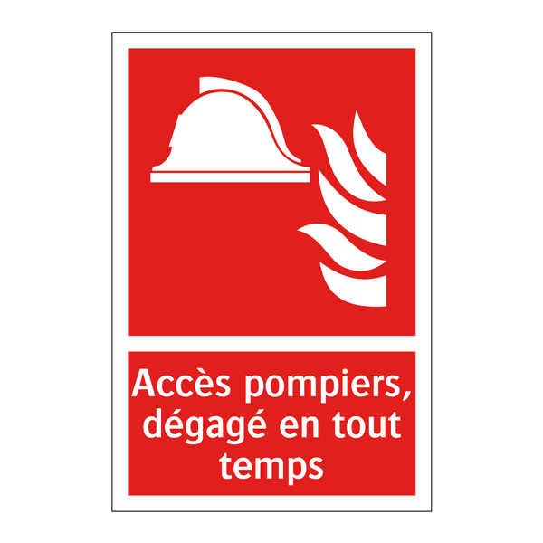 Accès pompiers, dégagé en tout temps