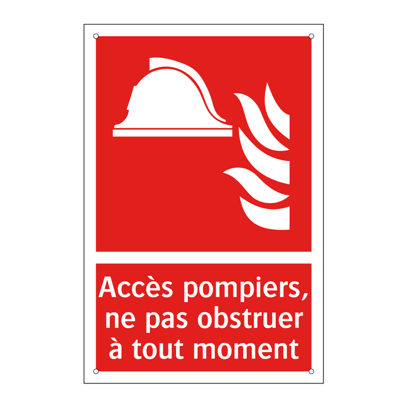 Accès pompiers, ne pas obstruer à tout moment