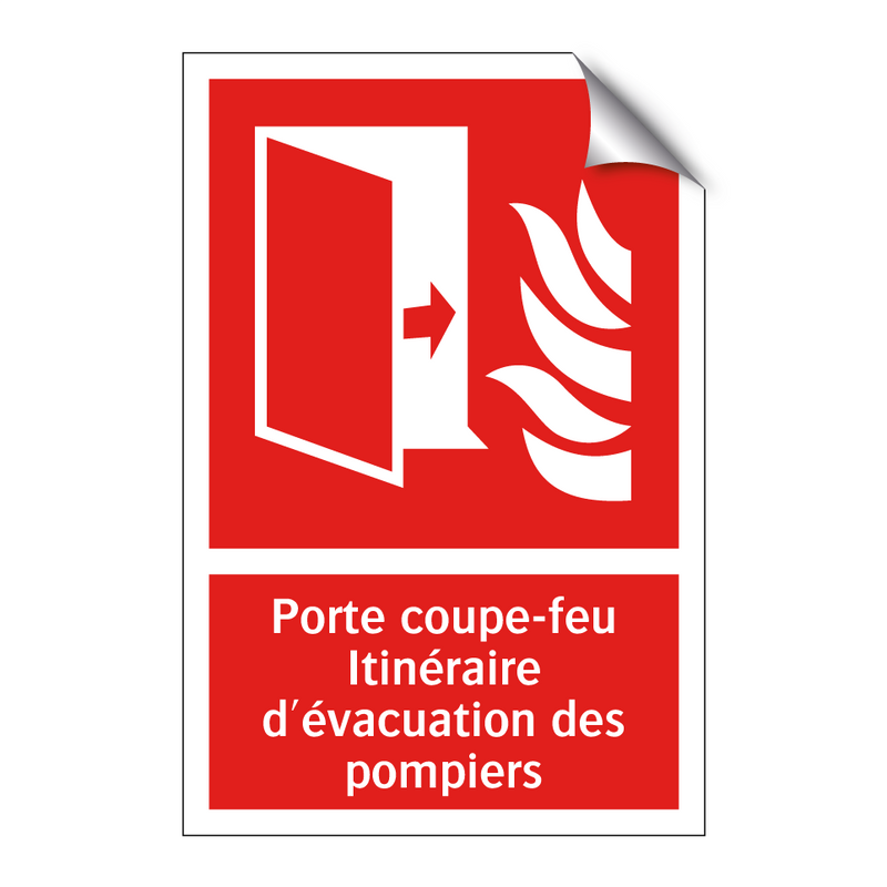 Porte coupe-feu Itinéraire d'évacuation des pompiers