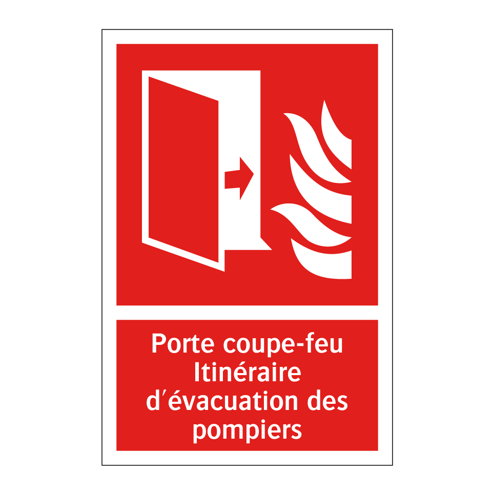 Porte coupe-feu Itinéraire d'évacuation des pompiers