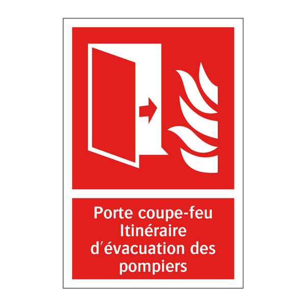 Porte coupe-feu Itinéraire d'évacuation des pompiers