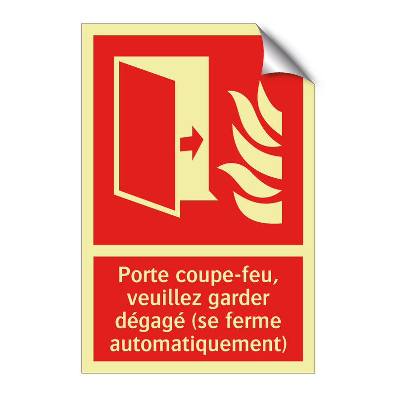 Porte coupe-feu, veuillez garder dégagé (se ferme automatiquement)