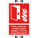 Porte coupe-feu, veuillez garder dégagé (se ferme automatiquement)
