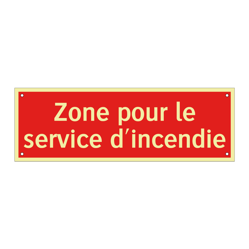 Zone pour le service d'incendie