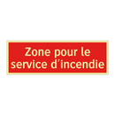 Zone pour le service d'incendie