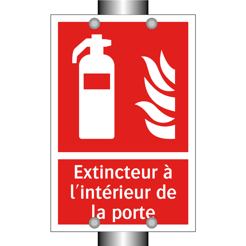 Extincteur à l'intérieur de la porte