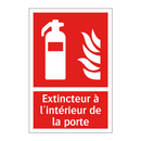 Extincteur à l'intérieur de la porte