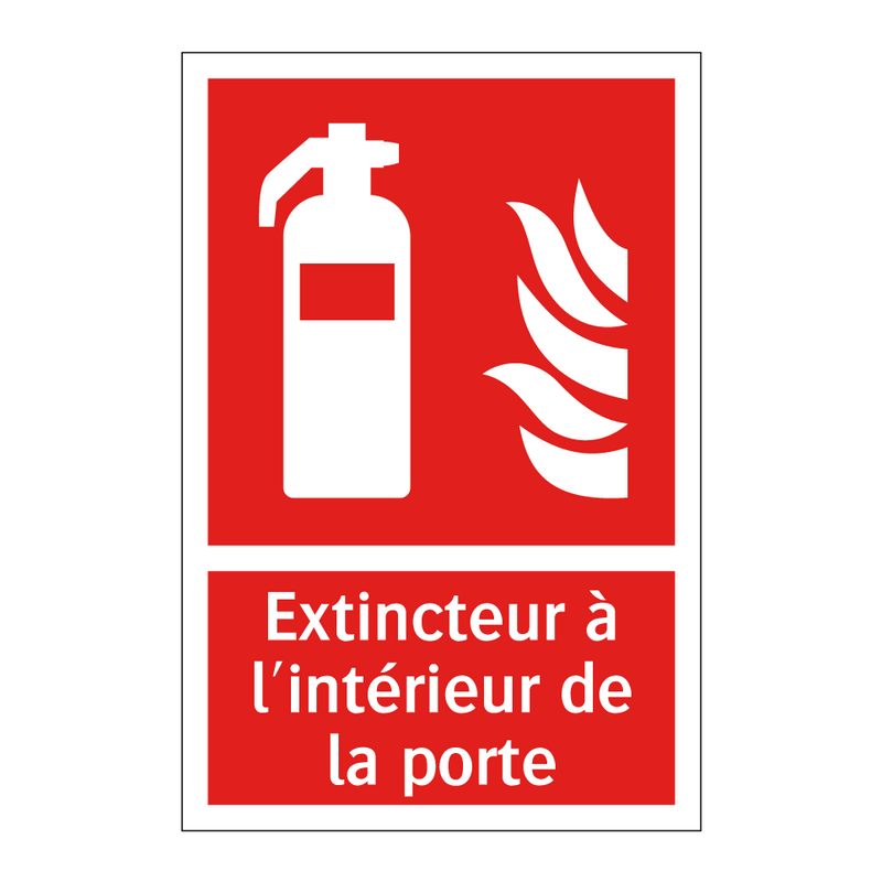 Extincteur à l'intérieur de la porte