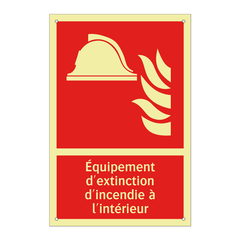 Équipement d'extinction d'incendie à l'intérieur