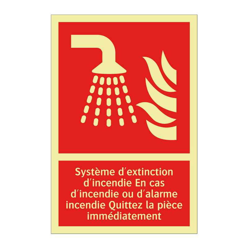 Système d'extinction d'incendie En cas d'incendie ou d'alarme incendie Quittez la pièce immédiatement