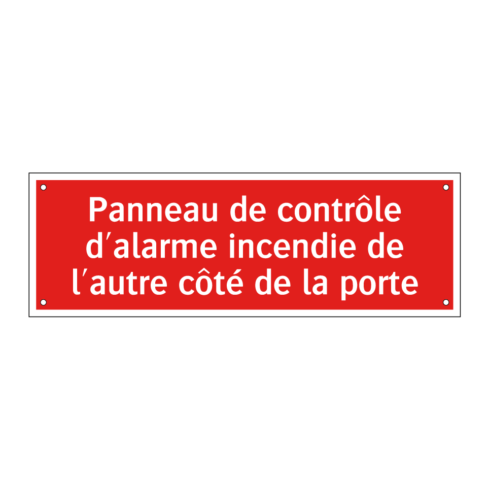 Panneau de contrôle d'alarme incendie de l'autre côté de la porte