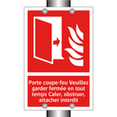Porte coupe-feu Veuillez garder fermée en tout temps Caler, obstruer, attacher interdit
