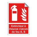 Extincteur à mousse classes de feu A, B