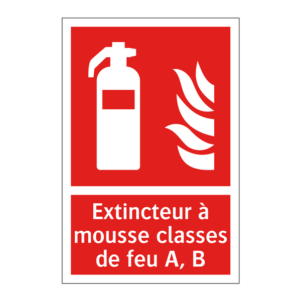 Extincteur à mousse classes de feu A, B